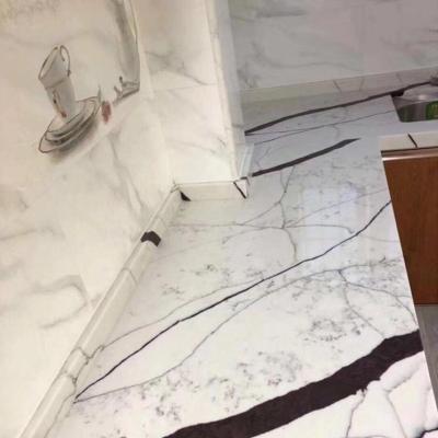 China Natur Modern White Quartz Countertops With Black Veins Quartz For Island Countertops for sale