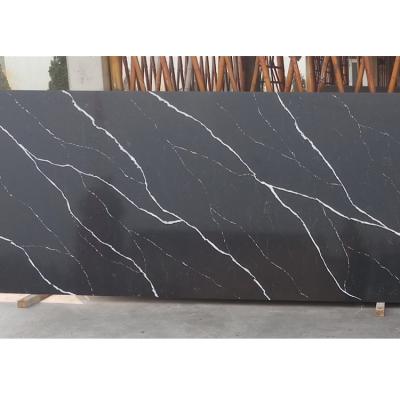 China Modern Calacatta Gray Vein Quartz Prefab Countertops For Bathroom Quartz Vanity Top for sale