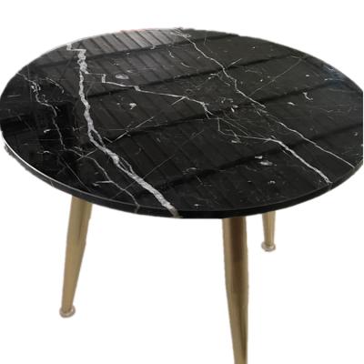 China Modern Wood Luxury White Round Coffee Table Round Top MDF Marble Top Metal And Wood Living Room Furniture for sale