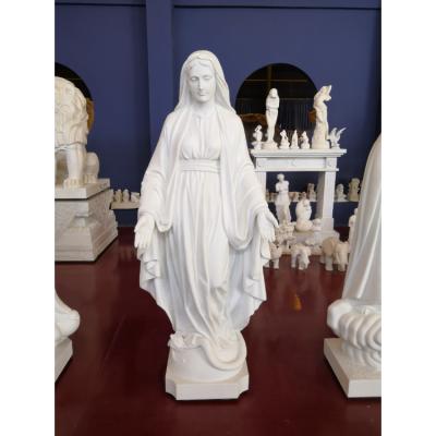 China Large Modern Life Size Stone Carve Stand Figure Sai Baba White Mary Sculpture Price Marble Statue for sale