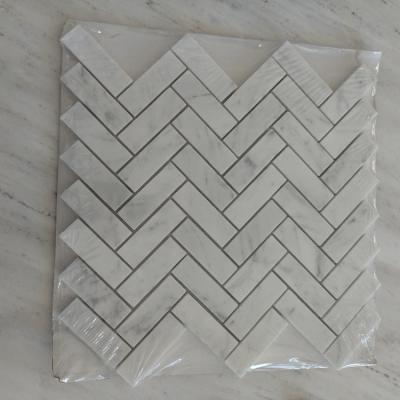 China High Quality Glossy Pool Roman Overlay Marble Tile Mosaic Parquet Mirror Bath For Entrance for sale