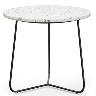 China 2021 Style Modern White Round Terrazzo Coffee Table Top Countertop Side Plate 12mm for sale