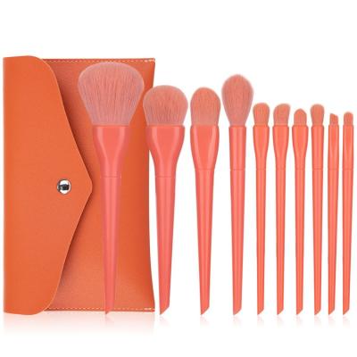 China Makeup Brush Set 10 Pcs Candy Colors Makeup Brush Set Hair Makeup Brushes Ladies Synthetic Makeup Brush Set for sale