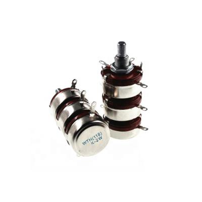 China WTH118 Triple Potentiometer Carbon Film Potentiometer 4.7k Ohm 2W WTH118 4.7k Ohm 2W for sale