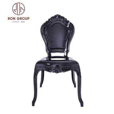 China Modern Wholesale Cheap Price Hotel Banquet Furniture Dining Seat Black Resin Chairs For Wedding Events for sale