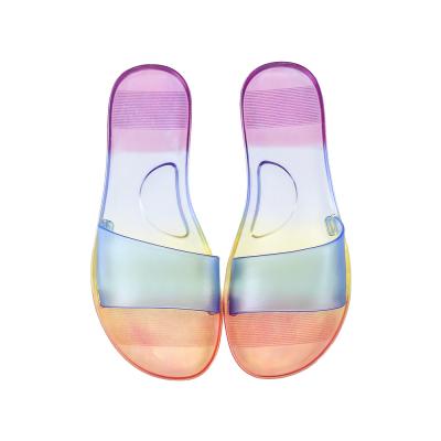 China Jelly Sandals Custom Anti-slippery 2022 summer women sandals shoes ladies beach vacation slips outdoor slippers flats for sale