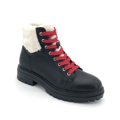 China Breathable Flat Strap Around Toe Black Ankle Genuine Leather 2021 Women Boots for sale