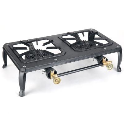 China Easily Assembled Portable 2 Burner BBQ Grill Gas BBQ Cast Iron for sale