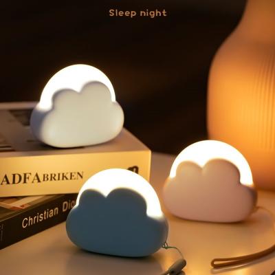 China Creative Gift Minimalist USB Mini Night Light Adorable Cloud Shape LED Night Light Radio for Bedroom Baby Kids for sale