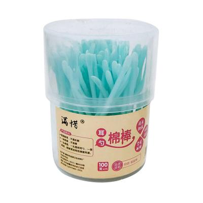 China Multi-functionall Daily Cleaning Cotton Swab+ Earpick 2 in 1 Ear Cotton Buds Plastic Cotton Swabs for sale