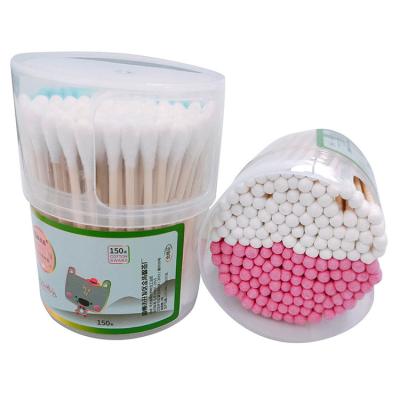 China 100% Degradable Custom Private Label Household Cotton Swab Double-End Daily Cleaning Bamboo Children's Clean Cotton Pad for sale