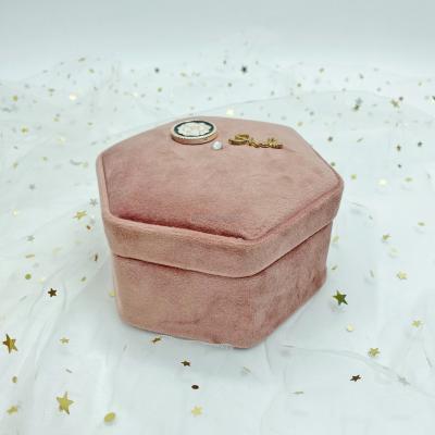 China Lovely Small Best Price Custom Velvet Material Ring Necklace Box With Empty Inside for sale