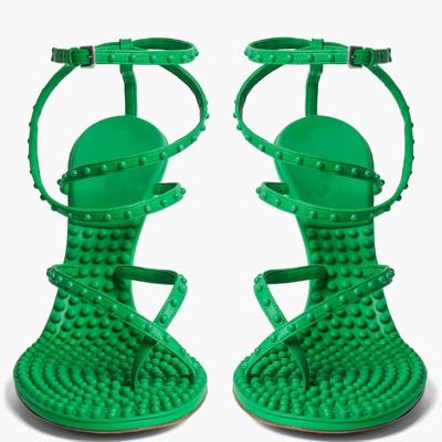 China Durable Green Rubber Thin Straps Women Sandal Foot Massager Sandal for sale