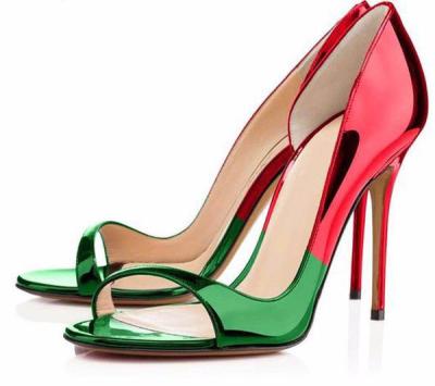 China Durable Handmade Patent Leather 12cm Peep-toe Sexy Hoslasen Shoes Women Work Office Women High Heel Shoes for sale