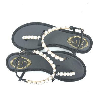 China Anti-Slippery Black Flat Rhinestones Fit Round Big Size Beads Fastener Flip Flops Women Customized for sale