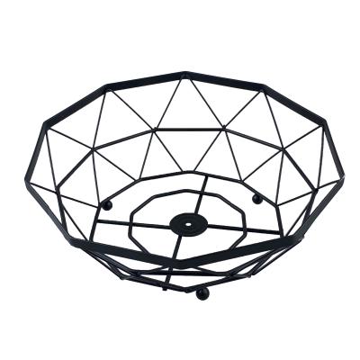 China Viable easy to use hot sale mirror matte black professional factory manufacturing polygonal fruit basket for sale
