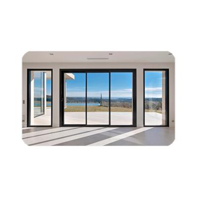 China Waterproof Aluminum Grill Door Bar Fancy Sliding Glass Door And Frame Set Interior Glass Partition Doors Hollow Lined Frame Design for sale