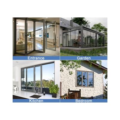 China Waterproof Aluminum French Pocket Interior Sliding Glass Door Hidden Pocket Door Kit Black White Frame Glass Pocket Door Frame for sale