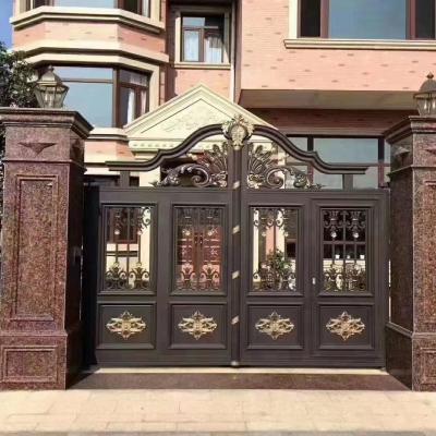 China Waterproof Residential /Courtyard Entry Gates With Automatic Intelligent Operators ,Base Track Lattice Designs Driveway Gates for sale