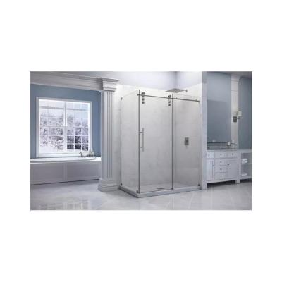 China Modern high quality low price custom made frameless pivot door shower room with side panel tempered glass bathroom door for sale