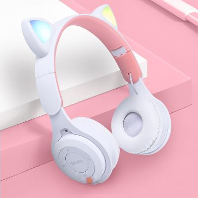 China Tws Private Label Models With Power Bank Bestselling RGB Straight BT Headset For Promotion Over-Ear Cat Ears Wireless Earphone for sale