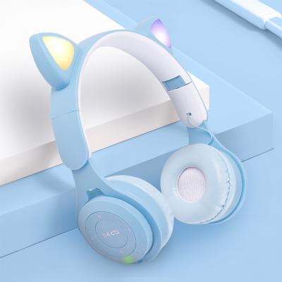 China Tws Private Label Models With New Luminous Cute Cat Ear Headset Stereo Noise Reduction Power Bank Radio Headphones Music Head-mounted Waterproof Headphones for sale