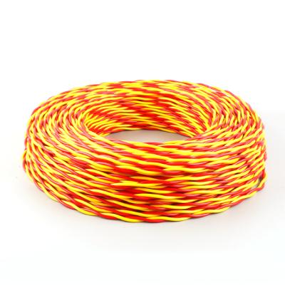 China 2 Mm Square Core 1.5 Pvc Insulated Underground Flexible Pure Copper Electrical Wire Two Twisted Pair Lighting Cable for sale