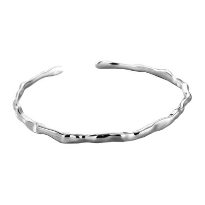 China 925 Sterling Silver Jewelry Female Silver Jewelry 925 Sterling Silver Bracelet Irregular Bangle Fashion TRENDY Temperament Personality Bracelet for sale