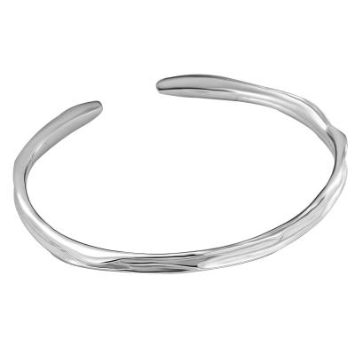 China FASHIONABLE 925 Sterling Silver Texture Irregular Concave and Sterling Silver Bracelet Jewelry of fashion convex women's temperament bracelet for sale