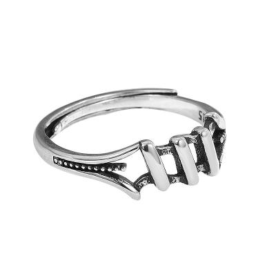 China Superior 925 Sterling Silver Ring Retro Color Ring Adjustable Fashionable Temperament Sterling Silver Jewelry Gift For Women for sale