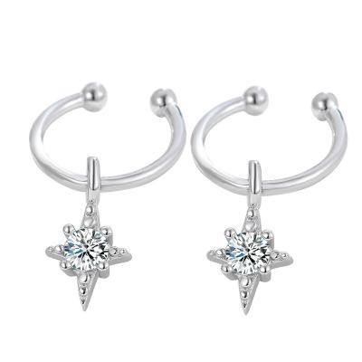 China TRENDY 925 Sterling Silver Ear Bone Clip Earrings Star Earrings Fashion Personality Women's Jewelry Girlfriends Gift for sale