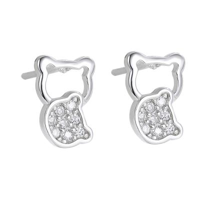 China FASHIONABLE 925 Sterling Silver Stud Earrings Bear Stud Earrings Fashion Personality Women's Jewelry Gift Wholesale for sale