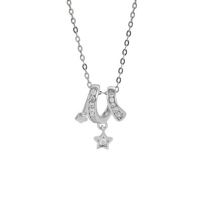 China Trendy Personality Trendy 925 Sterling Silver Star Necklace Women's Clavicle Chain Jewelry Gift Wholesale for sale