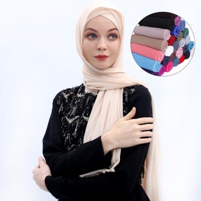 China Muslim Georgette Islamic Tudung Head Scarves Women Shawl Wrap Scarf Chiffon Turban Chiffon Hijab for sale