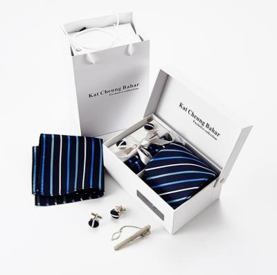 China Knitted Business Tie Men's Tie Set Polyester Tie Gift Box 8.5 Cm for sale