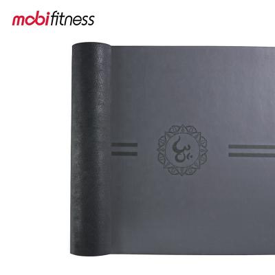 China PU+natural Mobifitness factory direct sale natural rubber fitness exercise yoga rubber mat suitable for home gym for sale