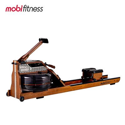 China Mobifitness Universal Gym Equipment Classic Home Use Wooden Rowing Machine Water Rower for sale