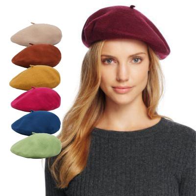 China Custom Logo Colorful Character Comfortable Breathable Wool Girl Beret Hat Female Hat for sale