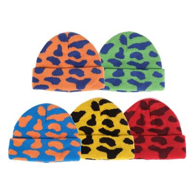 China COMMON Private Label Comfortable Printed Acrylic Hot Woman Knitted Beanie Winter Hats for sale