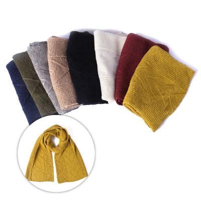 China Warm& Comfortable Custom Stylish Acrylic Color Winter Logo Knitted Scarf For Women for sale