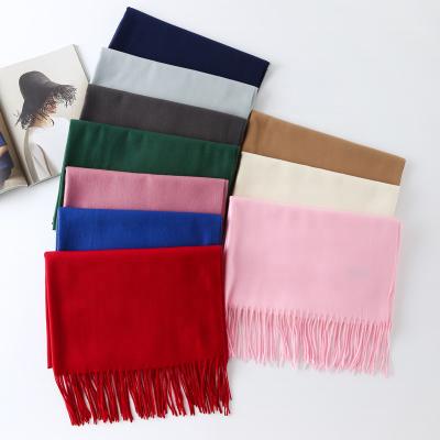 China Warm& 2021 Logo Ladies Fashionable Luxury Stylish Soft Long Cashmere Pashmina Custom Neck Warm Winter Warm Scarf And Shawls For Women for sale