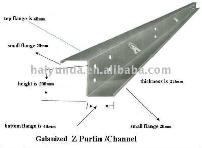 China Structural Steel Z Steel Purlin for sale