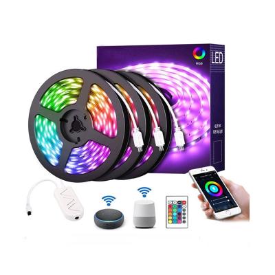 China LANDSCAPE 15m wifi 270leds led strip smd5050 rgb led strip kit with remote control 24key 5A adapter for sale