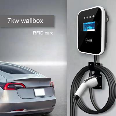 China Because 32A Wallbox Electric Car Wall Mount Box Charger Home 7 KW Ev Charger Type - 2 Because-EV32P for sale