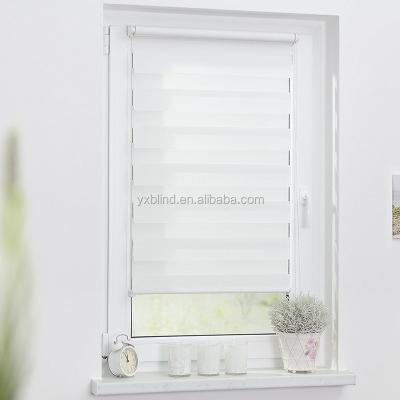 China China Factory Direct Selling Color Blackout Day Night Light Zebra Gauze Anti-UV Filtering White Roller Shades for sale