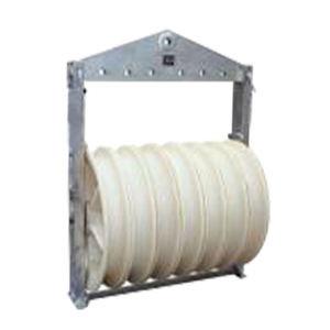 China Stringing Block Galvanized Nylon Sheave Aerial Cable Pulley Block For Conductors Cable Rollers for sale