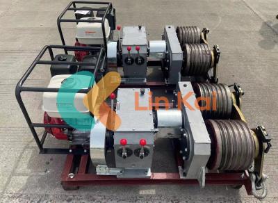 China 9KW Diesel Or Gasoline Powered 5t Dual Bull Wheel Cable Pulling Winch for sale