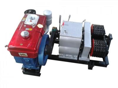 China Gasoline Powered Cable Winch Puller Cable Drum Winch With Two Drum JJM-5SQ for sale