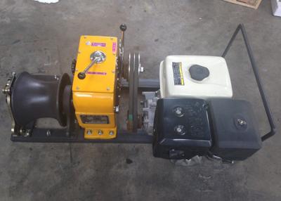 China Petrol Engine Cable Pulling Winch / Belt Driven Cable Hoist Puller 100kg for sale