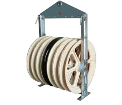 China Middle Steel Six Nylon Seven Wheel Conductor Pulley For Stringing Equipment for sale